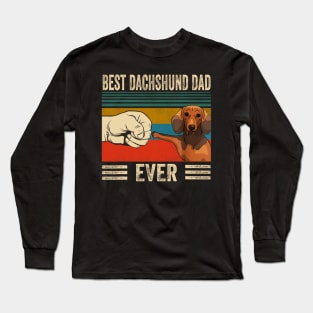 Best Dachshund Dad Ever Vintage Long Sleeve T-Shirt